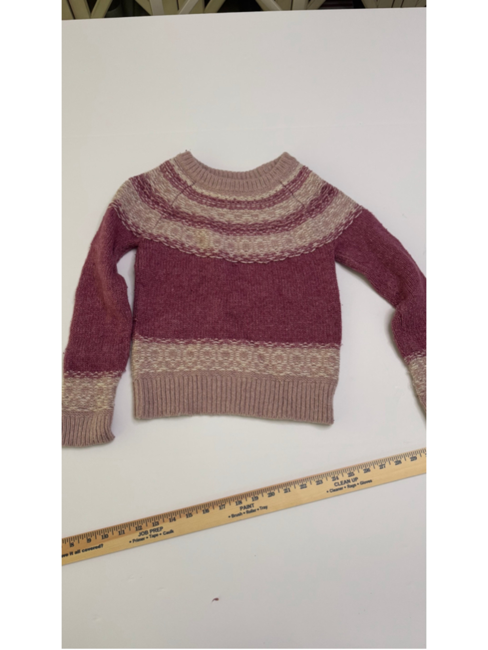 Girls Gap Fair Isle Sweater Purple Beige Size L